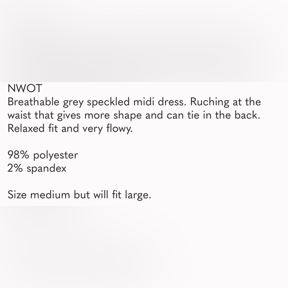 Athleta Echo Grey midi sleeveless dress Sz M NWOT - Picture 7 of 7